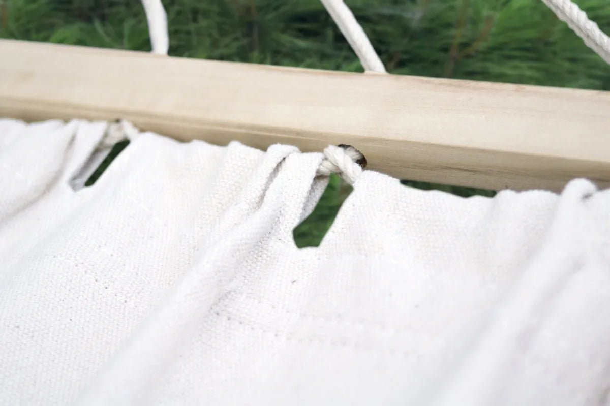 Hamac sur pied avec barres Kalypso Écru - Support acier - 120 kg - 200 × 120 cm - Hamac sur pied