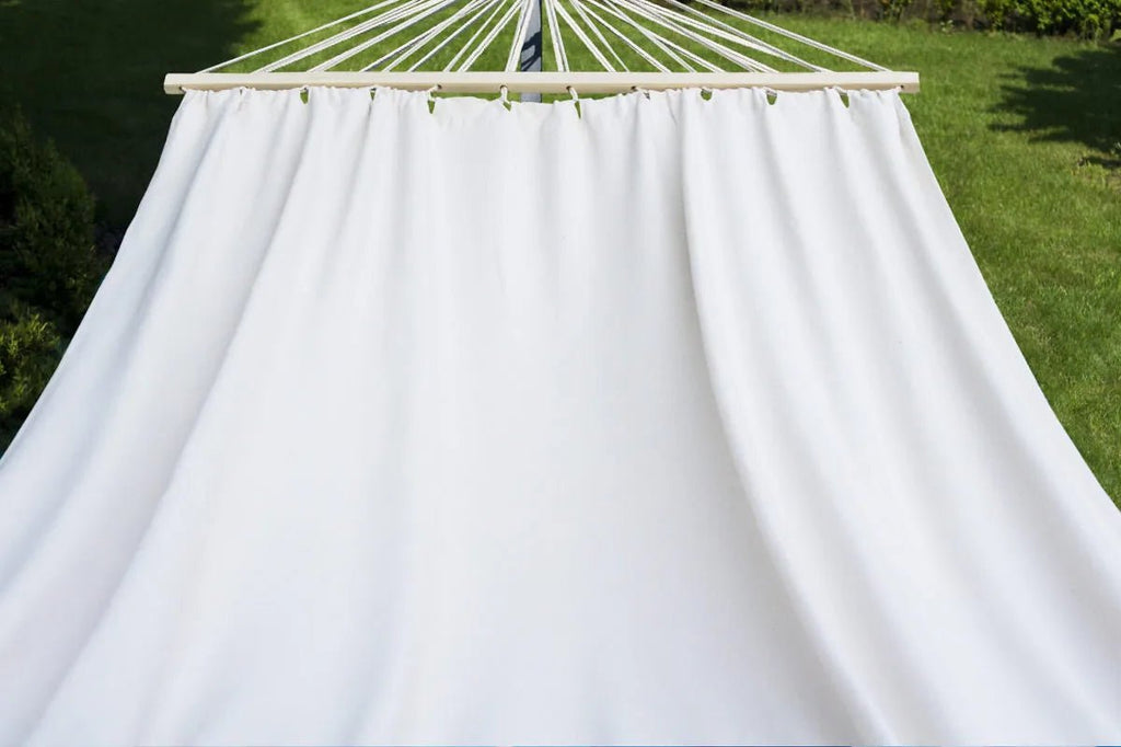 Hamac sur pied avec barres Kalypso Écru - Support acier - 120 kg - 200 × 120 cm - Hamac sur pied