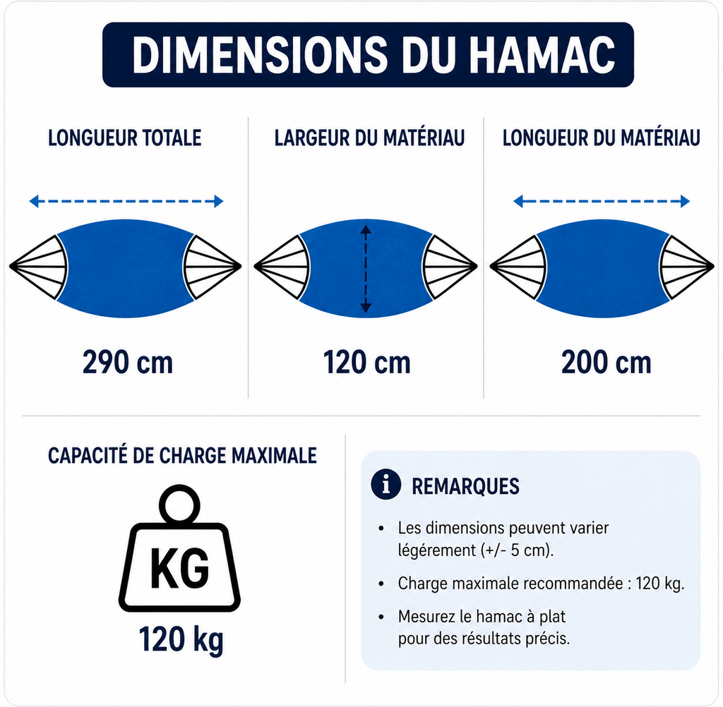 Hamac sur pied avec support OASIS Écru 120 kg - 200 × 120 cm - Hamac sur pied