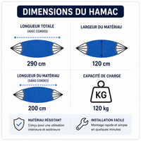 Hamac sur pied NOVA Noir avec barres transversales – Support acier – 200 kg - Hamac sur pied