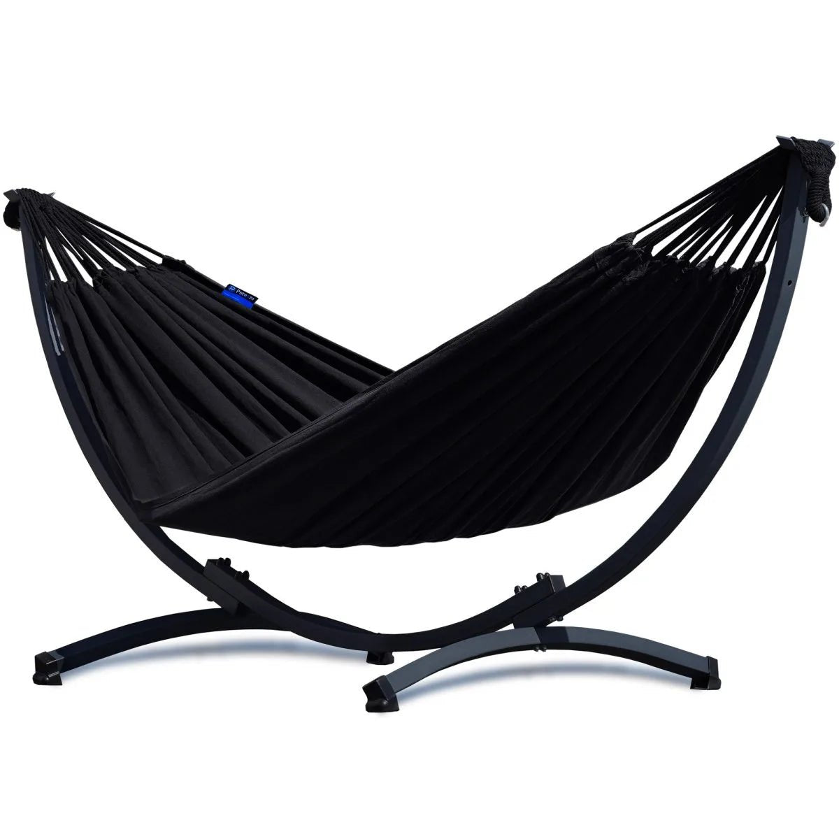 Hamac sur pied NOVA Noir avec barres transversales – Support acier – 200 kg - Hamac sur pied