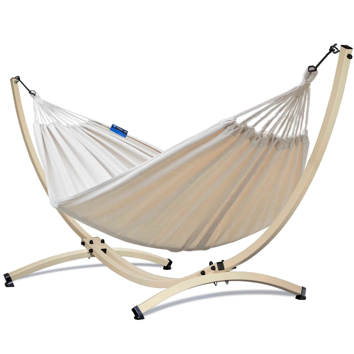Hamac sur pied OASIS XL Écru 220 x 160 cm avec support acier – Charge max. 200 kg - Hamac sur pied