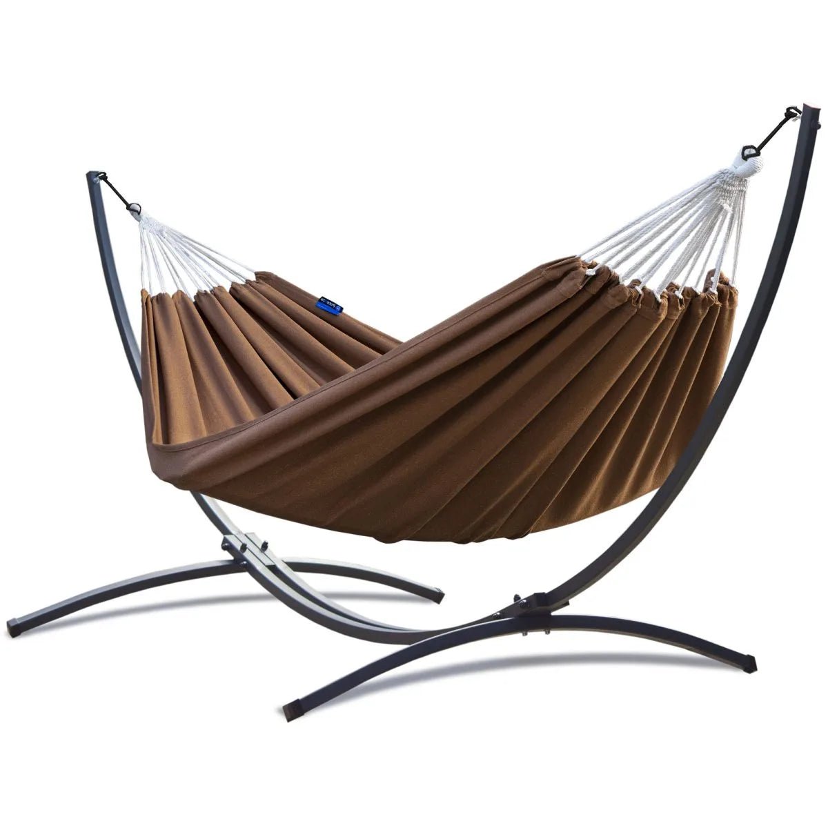 Hamac sur pied SIENNA Caramel 200 x 120 cm avec support acier – Charge maximale 120 kg - Hamac sur pied