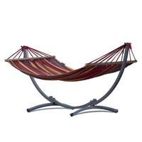 Hamac sur pied TROPIC Multicolore 200 x 120 cm avec support acier thermolaqué – Charge max. 120 kg - Hamac sur pied