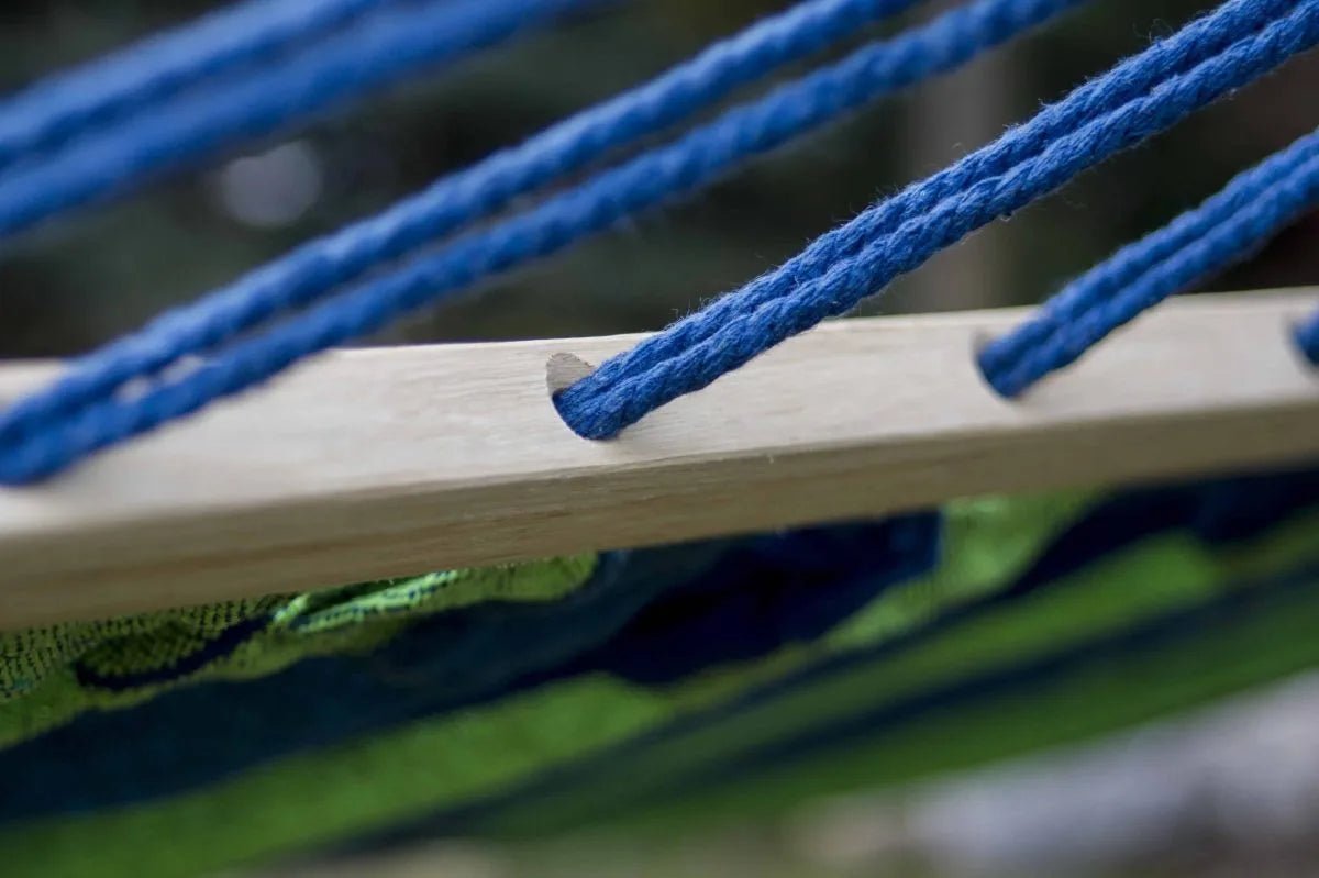 Hamac sur pied VERDIA Vert-Bleu 200 x 120 cm avec support acier galvanisé – Charge maximale 120 kg - Hamac sur pied