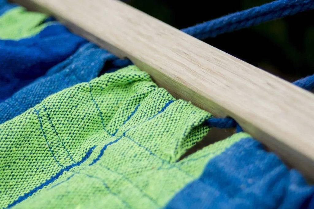Hamac sur pied VERDIA Vert-Bleu 200 x 120 cm avec support acier galvanisé – Charge maximale 120 kg - Hamac sur pied